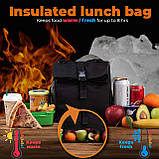 Чоловічий ланч беж термосумка з довгою ручкою Roll Top чорний 8 л (LB-52341), фото 9