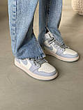 Жіночі кросівки Nike Air Jordan Retro 1 Mid High Blue | Найк Аір Джордан 1 Голубі, фото 3