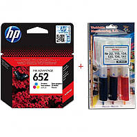 Картридж HP для DJ Ink Advantage 1115/2135 №652 Color + Заправочный набор (Set652C-inkHP)