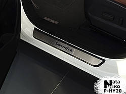 Захист порогів - накладки на пороги Hyundai Santa Fe III/FL з 2013-2016 - рр. (Standart)