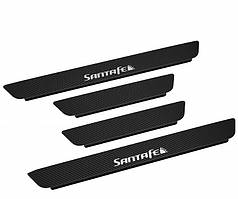 Захист порогів - накладка на пороги Hyundai Santa Fe III/FL з 2013-2016 - рр. (Premium Carbon)