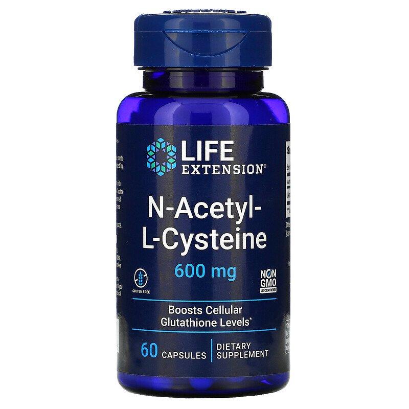 Life Extension N-Acetyl-L-Cysteine 600 mg 60 капсул, фото 1