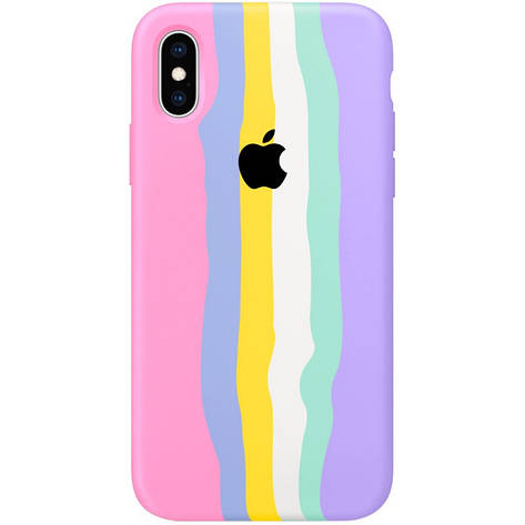 Чохол Райдужний Silicone case для Apple iPhone XS Max 6.5", фото 2