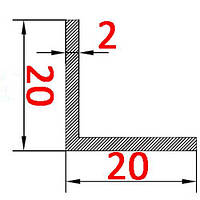 Алюминиевый уголок равносторонний 20х20х2 без покрытия