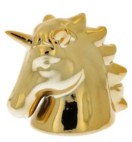 Керамічна фігурка Unicorn Golden 10x11 CM Чудово Статуетка Бренд Європи, фото 1