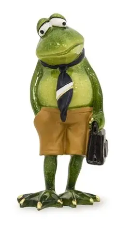 Figurine жаба з портфелем збентежена робота 17x8 см Статуетка Бренд Європи, фото 1