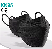 Защитная маска респиратор Premium KN95 / FFP2 Черная. Распиратор ффп2 FFP2 / KN95