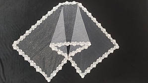 Шарф ажурний до церкви, вінчальна хустка, косинка церковна на блискучій сітці зі світловідбивним мереживом