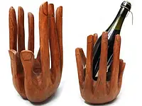 Деревянная скульптура Suar Hands Wine Stand Статуэтка Бренд Европы