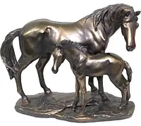 Фигурка лошадей Лошадь Золотой подарок Mare Foal O124 Статуэтка Бренд Европы