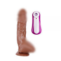 Вібратор MR.MARCUS' 9.9" Vibrating Dildo/PVC+ABS Brown, 25х5 см.