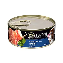 Вологий корм для цуценят Savory 100 г (курка і кролик)