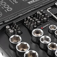 Набір інструментів 1/2 "& 1/4", 73 од., Cr-V INTERTOOL ET-8073, фото 6