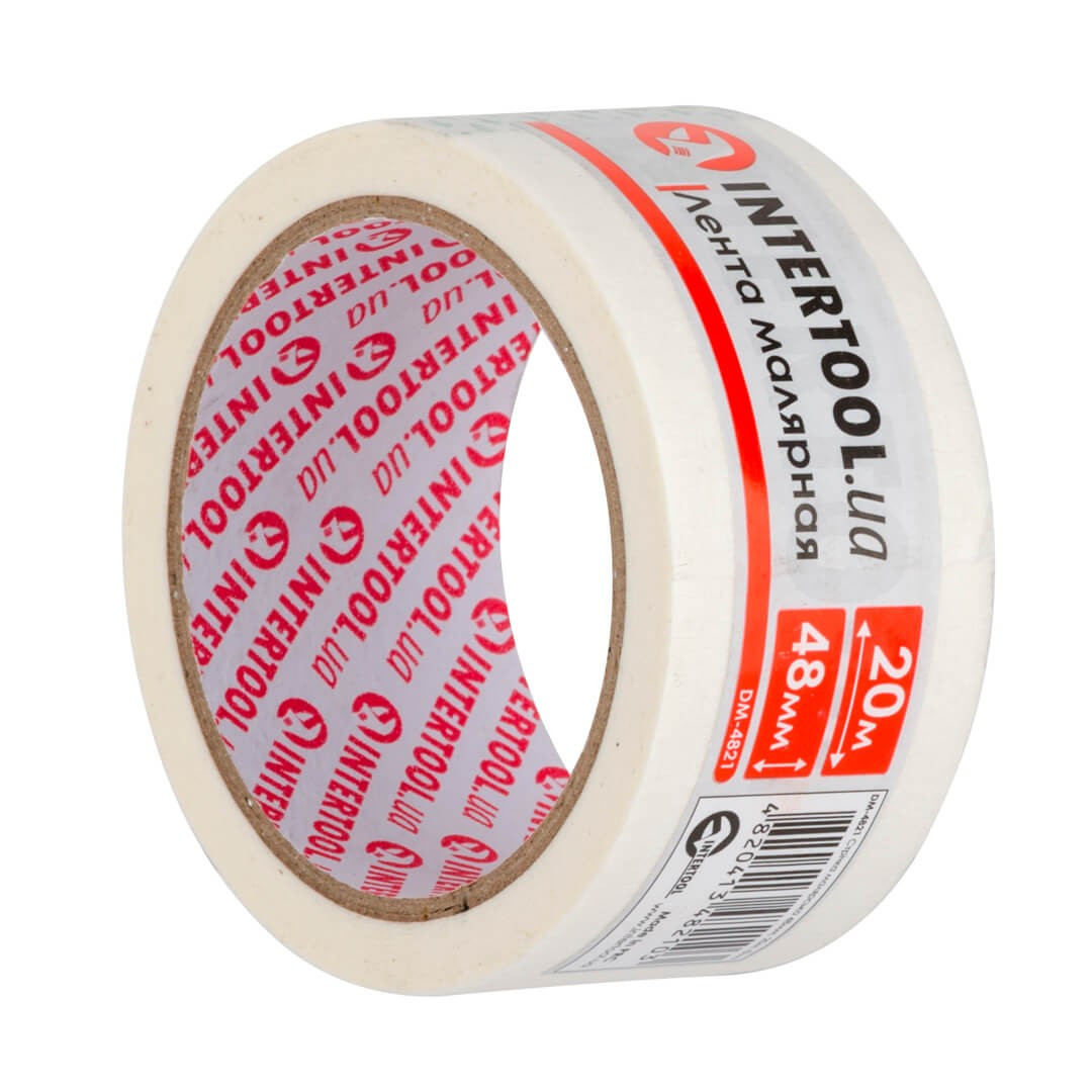 Стрічка малярська 48мм, 20м, біла INTERTOOL DM-4821