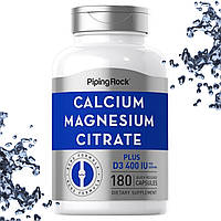 Piping Rock Calcium, Magnesium Citrate + D3 (Кальцій, Магній, Вітамін Д3) 180 капсул