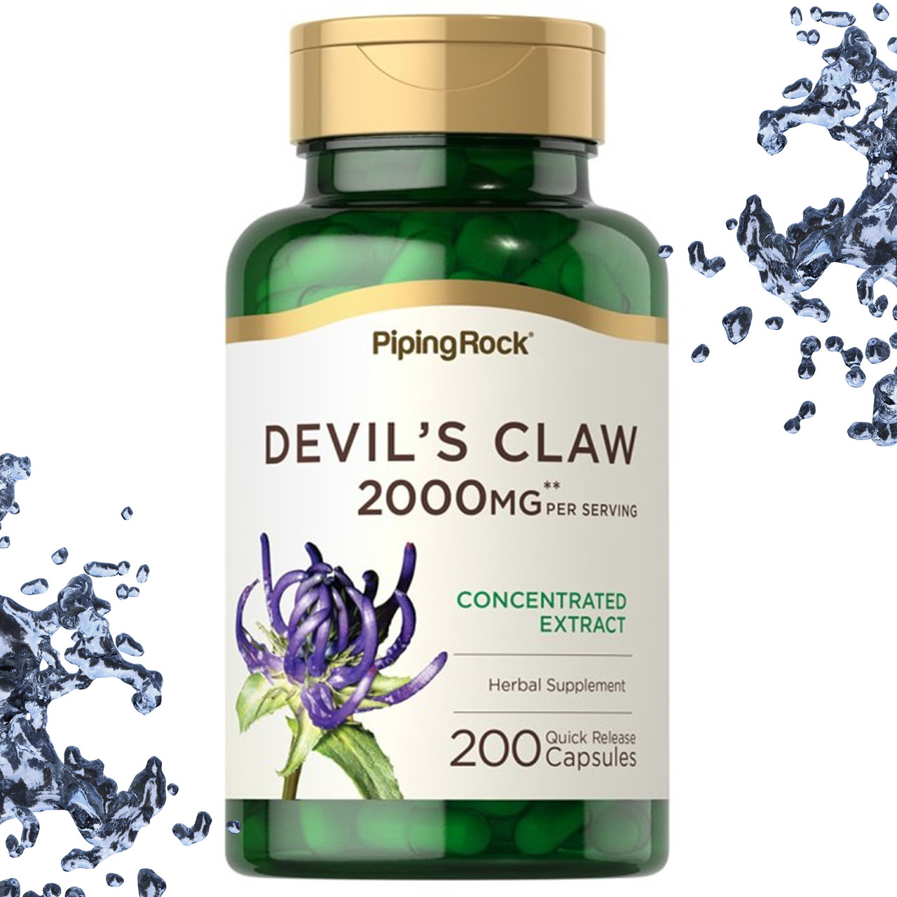 Диявольський кіготь Piping Rock Devil's Claw 2000 мг на порцію 200 капсул
