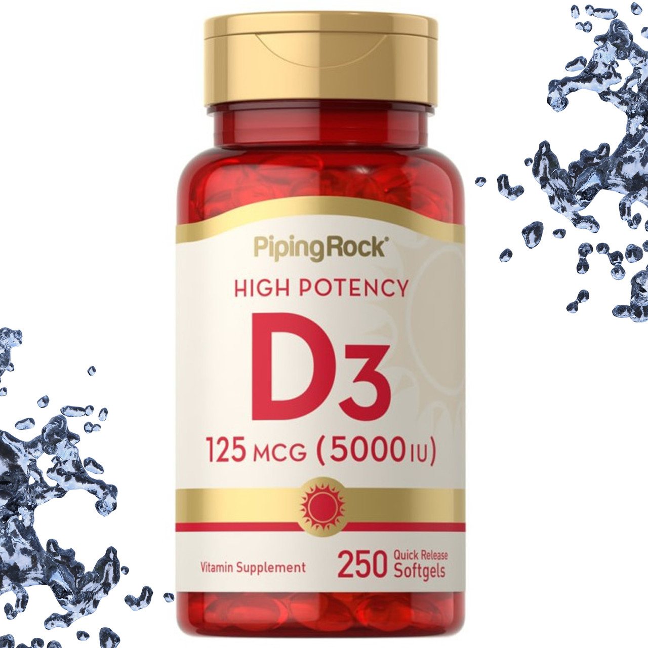 Вітамін Д3 Piping Rock Vitamin D3 125 мкг (5000 IU) 250 гелевих капсул