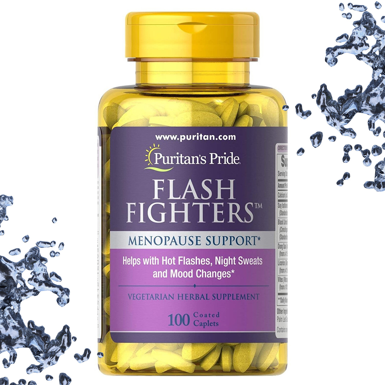 Добавка для жінок Puritan's Pride Flash Fighters Menopause Support 100 таблеток (каплетс), фото 1