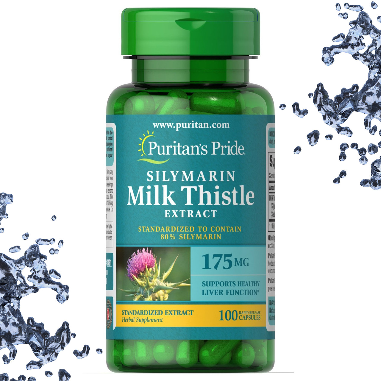 Екстракт розторопші Puritan's Pride Silymarin Milk Thistle Extract 175 мг 100 капсул