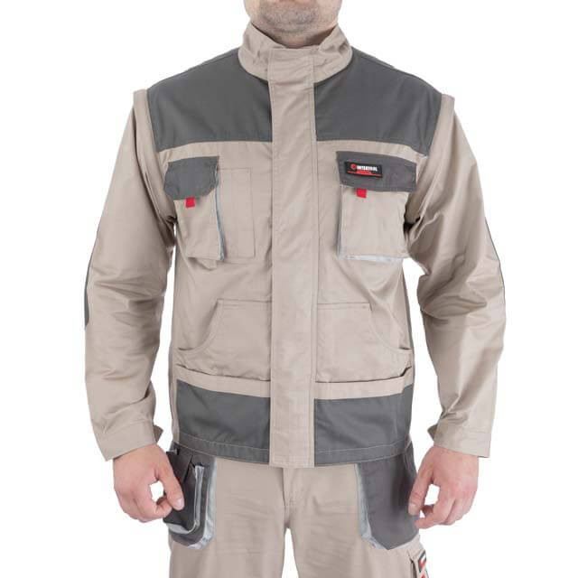 Куртка робоча 2 в 1, 100 % бавовна, щільність 180 г/м2, M INTERTOOL SP-3032