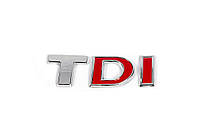 Надпись Tdi (косой шрифт) T - хром, DI - красная для Volkswagen T5 2010-2015 гг