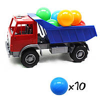 Пластикова Машинка "Самоскид" з кульками (синій кузов)