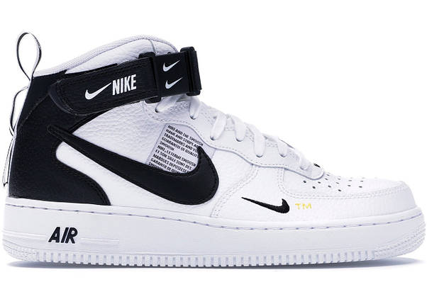 Кросівки Nike Air Force 1 Mid Utility White Black, фото 1