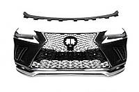 Бампер з решіткою в рестайлінг дизайні для Lexus NX 2014-2021 GBT ABS-пластик