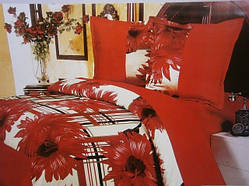 Червона атласна постільна білизна двоспальний комплект