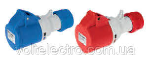 Вилка пряма переносна IP44 32A 400V 3П+3+N, фото 1
