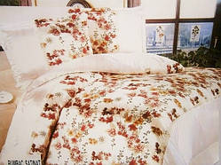 Атласний двоспальний комплект постільної білизни