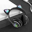 Бездротові Bluetooth-навушники AKS-28 з мікрофоном і LED RGB підсвіткою котячі вушка, фото 5