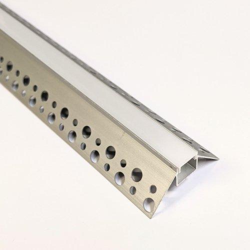 Профіль для гіпсокартону BIOM LDP-133, зовнішній кут, прихованого монтажу (45 мм), з розсіювачем, фото 1