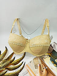 Бюстгальтер балконет Safena тонкий полорон 90D бежевий (1367)