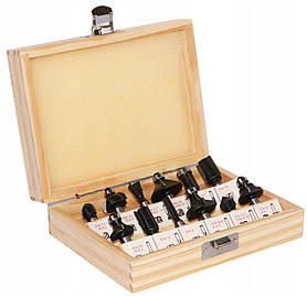 Набір фрез по дереву JOBI PROFI 12 шт, хвостовик 8 мм, Польща