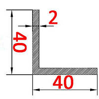 Алюминиевый уголок равносторонний 40х40х2 без покрытия