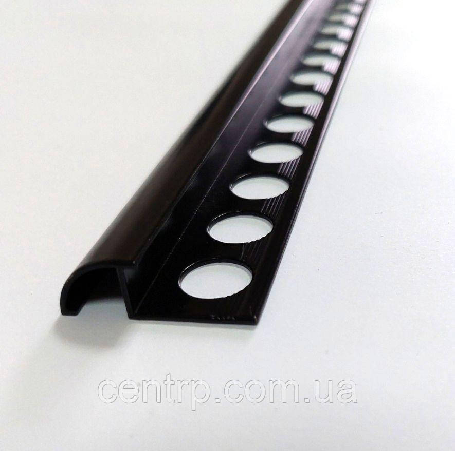 Чорний кут для плитки до 12 мм, наїзджаючий ОАП 12 чорний, фото 1