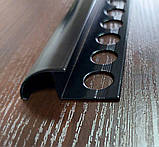 Чорний кут для плитки до 8 мм наезжающий ОАП чорний 2,7 м, фото 3