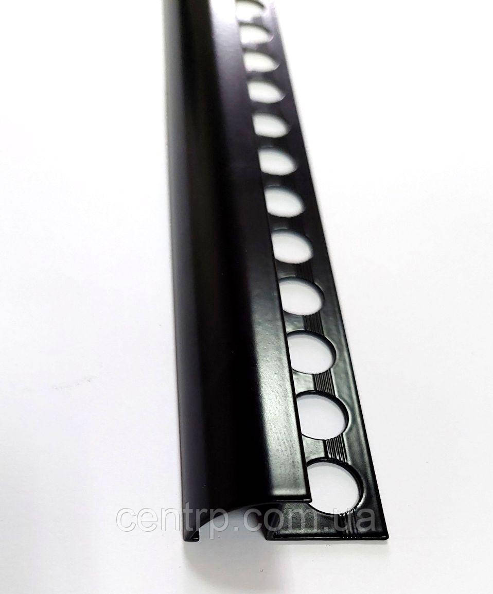 Чорний кут для плитки до 8 мм наезжающий ОАП чорний 2,7 м, фото 1