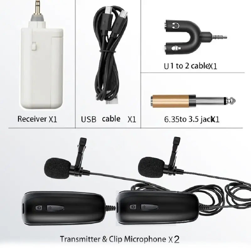 Беспроводной микрофон для телефона, смартфона с 2-мя микрофонами Sawetek P8-UHF, до 50 метров - фото 4 - id-p1580811131