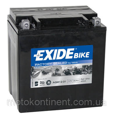 Купить Аккумулятор для мотоцикла гелевый EXIDE SLA12-31= AGM12-31 30 Ah ...