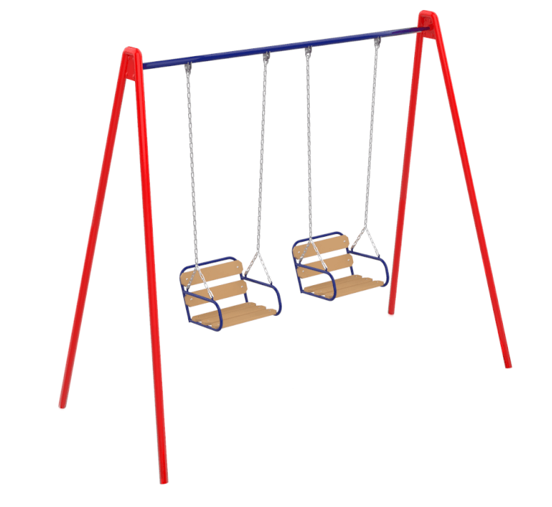 Гойдалка вулична Твіст двомісні сидіння W1 каркас метал червоний (Kidigo ТМ)