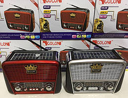 Радіоприймач GOLON RX-455S з сонячною батареєю FM/AM/SW, USB microSD(TF), LED ліхтарик