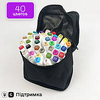 Набор двусторонних маркеров Touch Smooth 40 шт для скетчинга на спиртовой основе, Разноцветные фломастеры