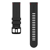 Перфорированный кожаный браслет для часов Polar 22 мм blk M/L (PL-91010218-blk-red), черный/красный