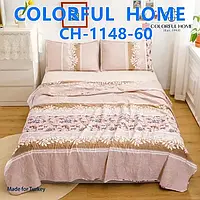 Покрывало хлопковое двустороннее с наволочками 220*240 Colorful