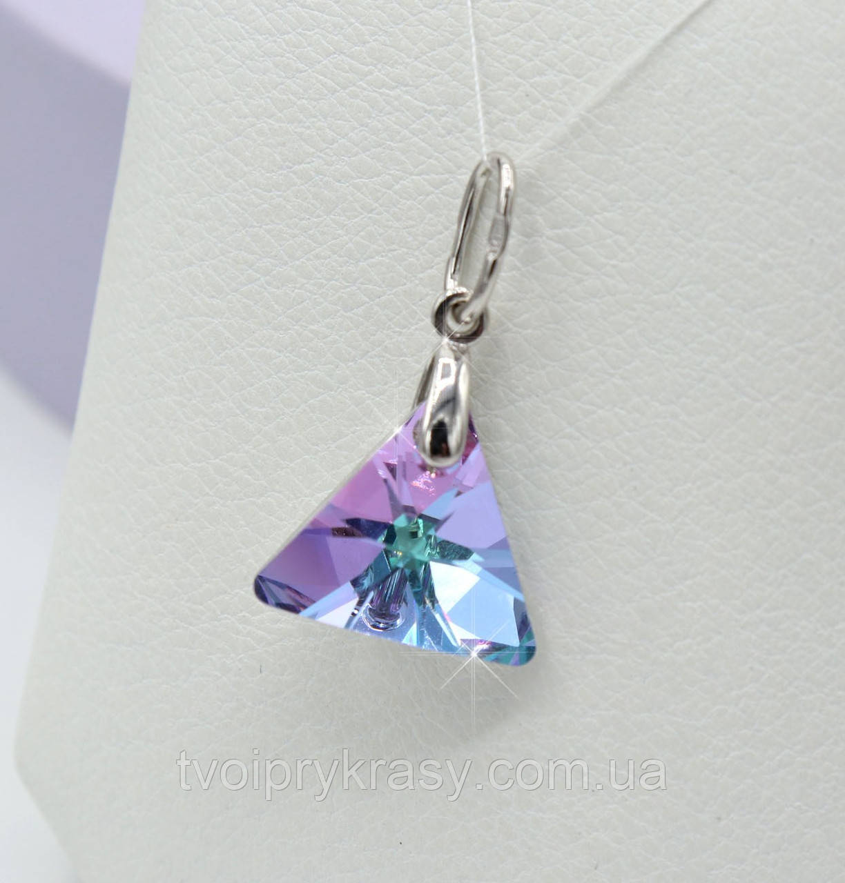 Срібний кулон із кришталем Swarovski "Трикутник"