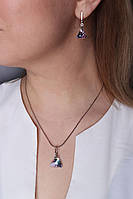 Срібний кулон із кришталем Swarovski "Трикутник", фото 3
