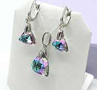 Срібний кулон із кришталем Swarovski "Трикутник", фото 7
