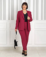 Костюм Alenka жіночий брючний звужені штани 50 малина